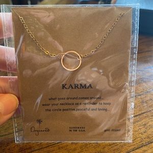 NWT Gold dipped KARMA necklace